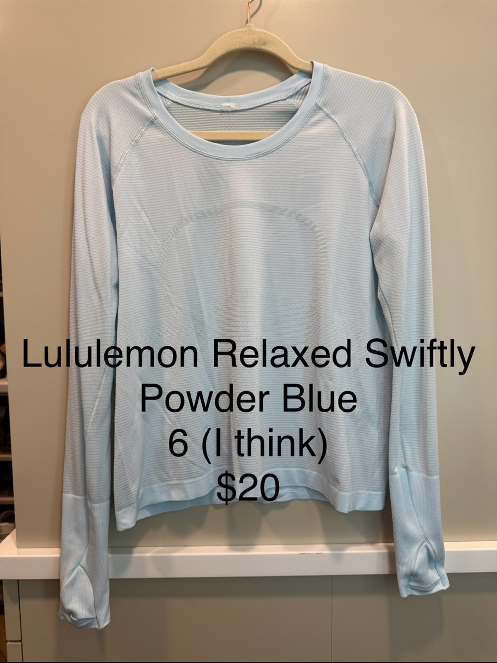 lululemon athletica Powder Blue Long-Sleeve Swiftly Top
